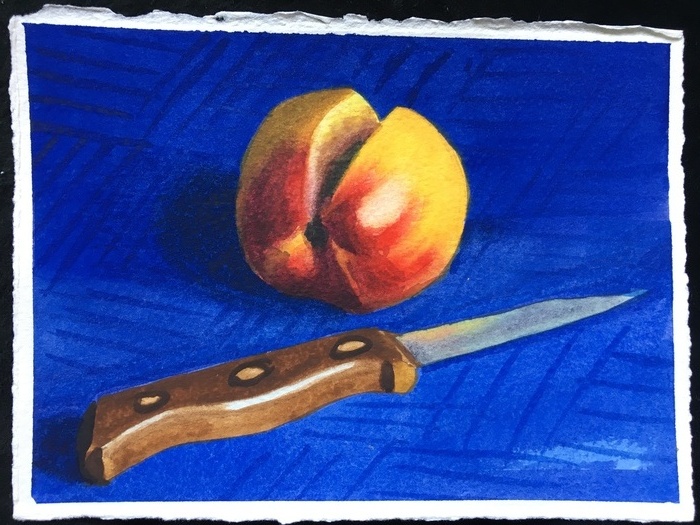 Peach and Knife
