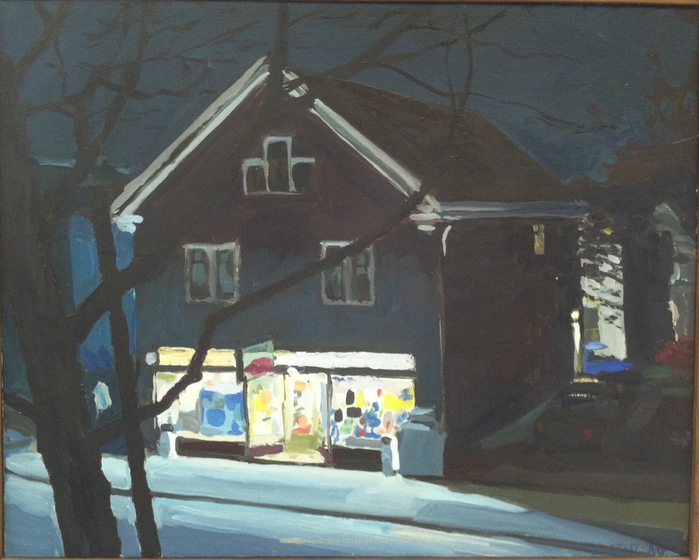  East Side Dairy, Night    1980    oil on canvas    16x20